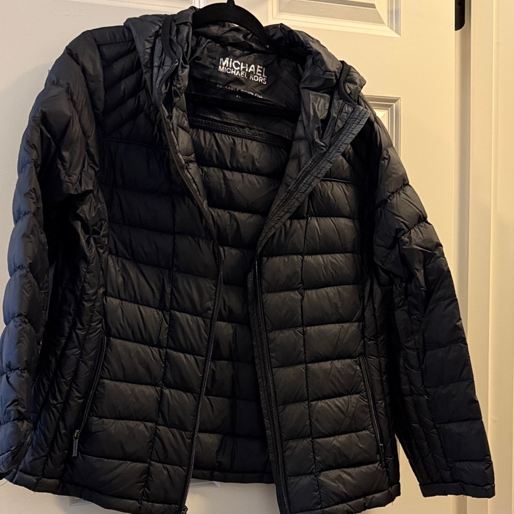 Michael Kors Packable Down Fill Black Jacket XL